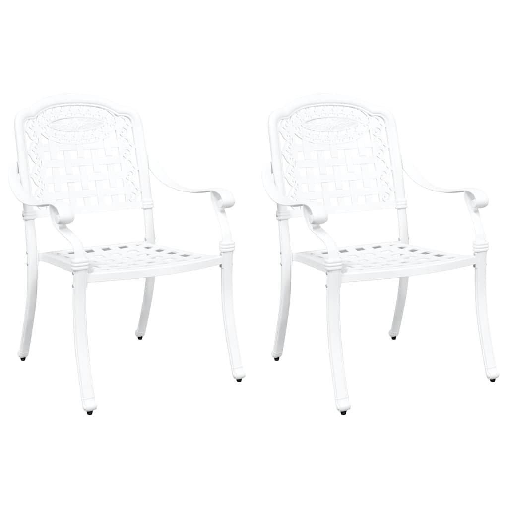 Gartenstuhl 2 pcs Weiß 55 x 56,5 x 91cm Aluminium