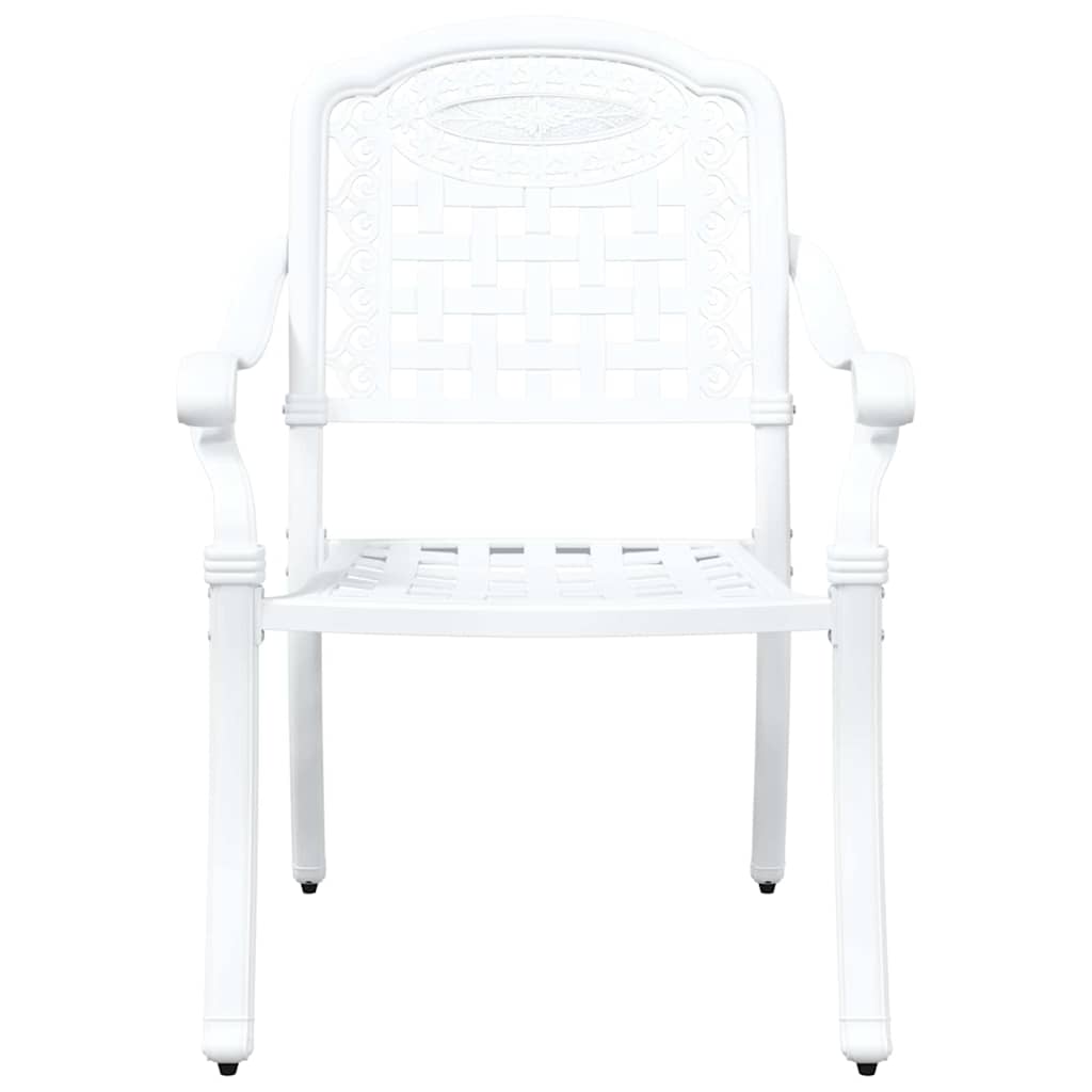 Gartenstuhl 2 pcs Weiß 55 x 56,5 x 91cm Aluminium