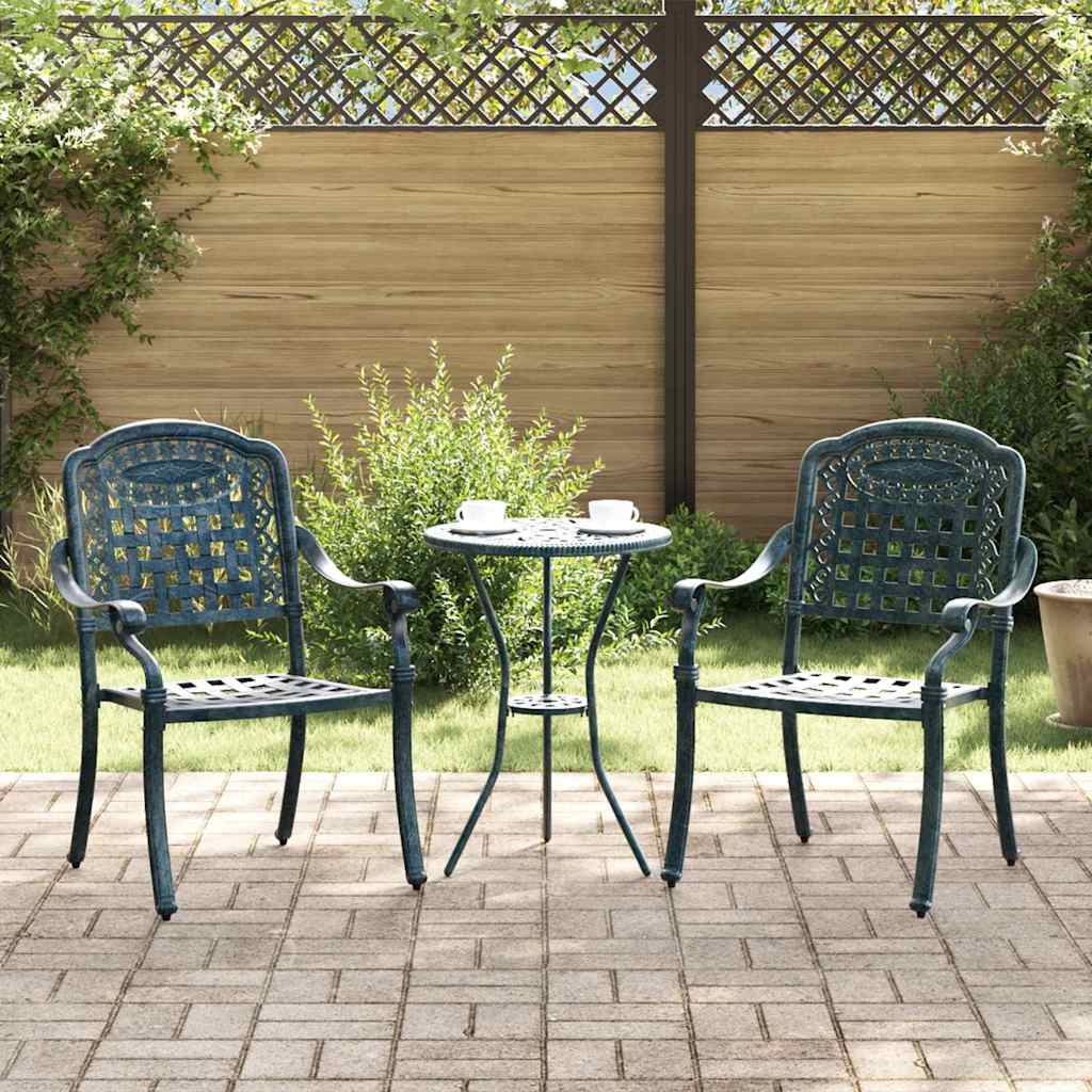 Gartenstuhl 2 pcs Grün 55 x 56,5 x 91cm Aluminium