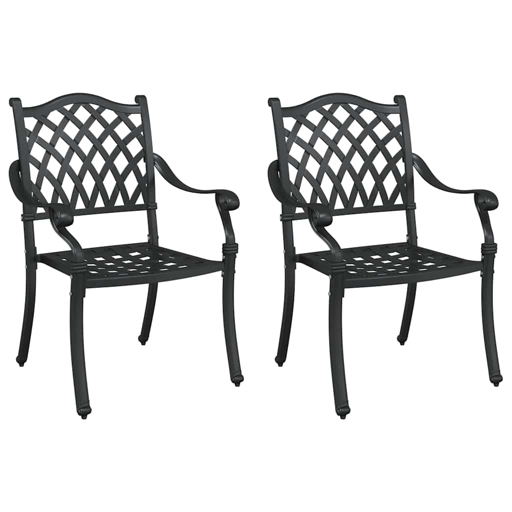 Gartenstuhl 2 pcs Schwarz 56 x 55 x 92,5cm Aluminium