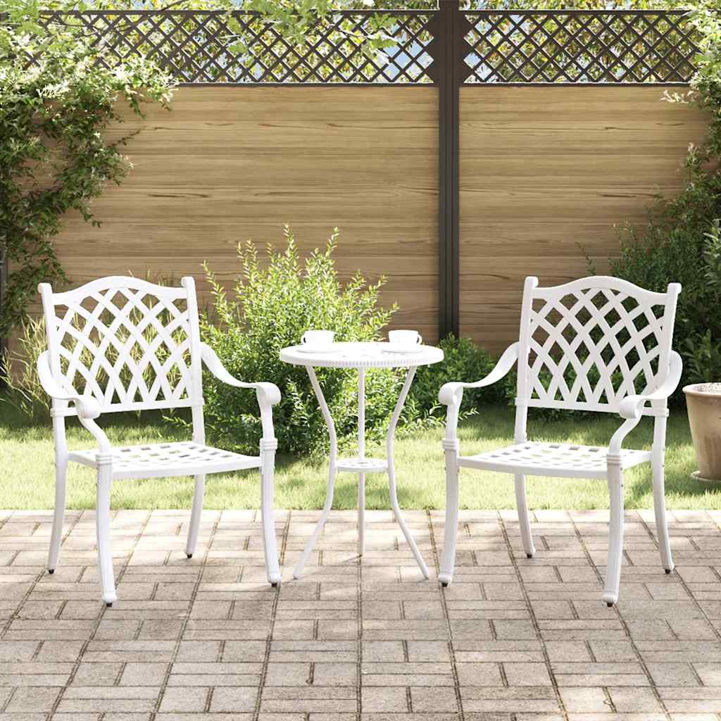 Gartenstuhl 2 pcs Weiß 56 x 55 x 92,5cm Aluminium