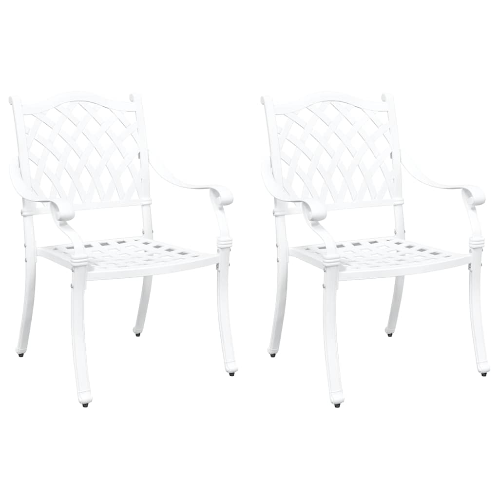 Gartenstuhl 2 pcs Weiß 56 x 55 x 92,5cm Aluminium