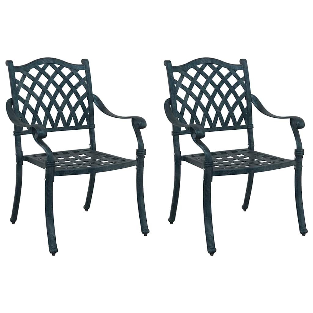Gartenstuhl 2 pcs Grün 56 x 55 x 92,5cm Aluminium