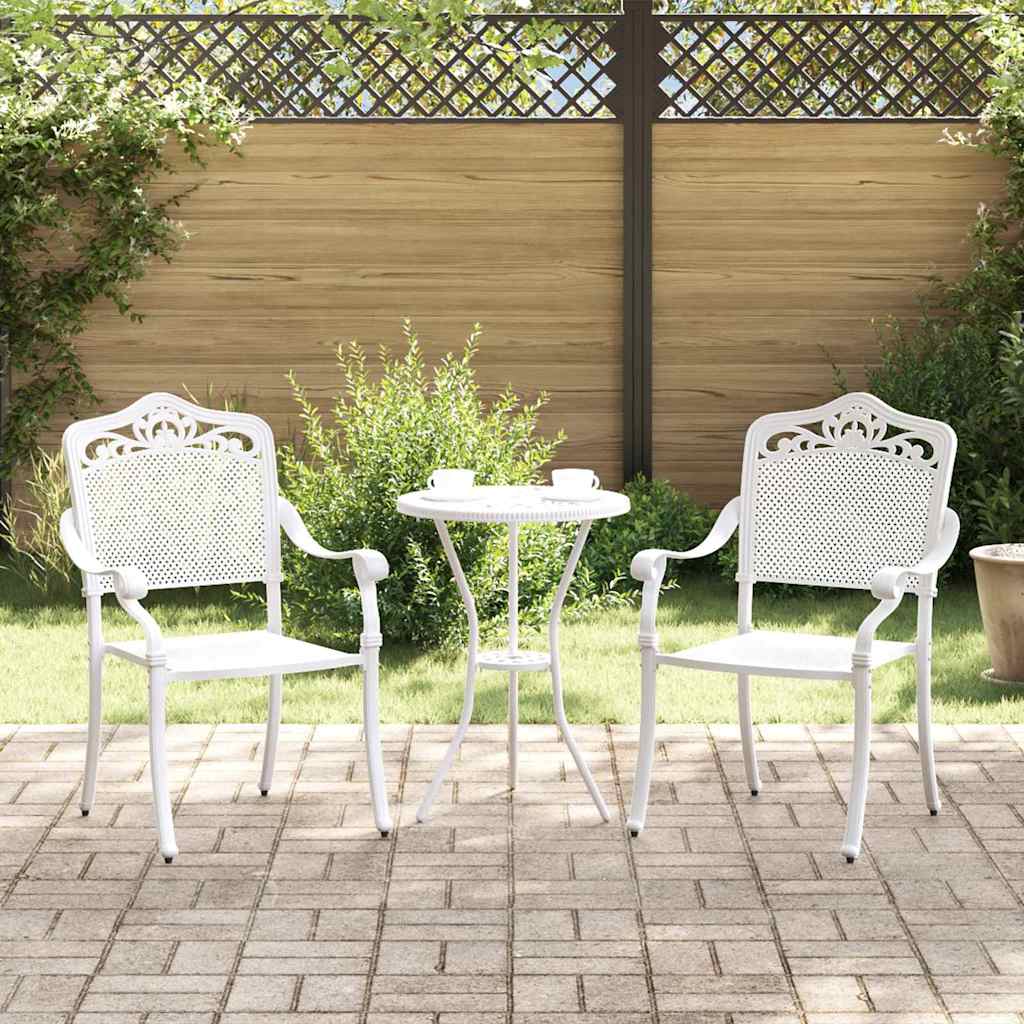 Gartenstuhl 2 pcs Weiß 55 x 55 x 92,5cm Aluminium