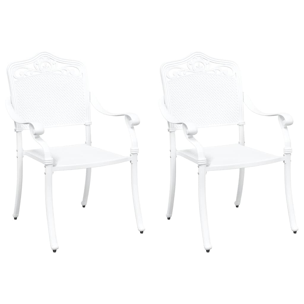 Gartenstuhl 2 pcs Weiß 55 x 55 x 92,5cm Aluminium