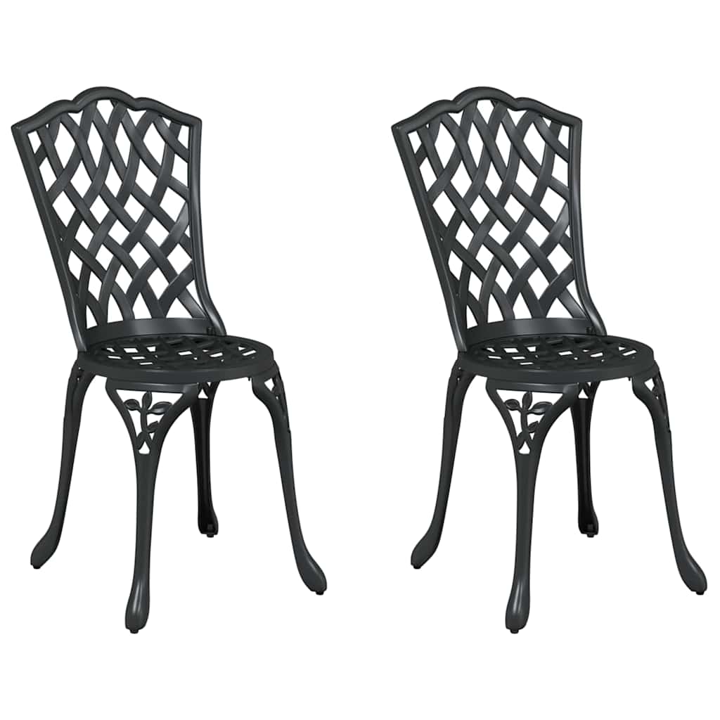 Gartenstuhl 2 pcs Schwarz 39 x 40 x 87cm Aluminium