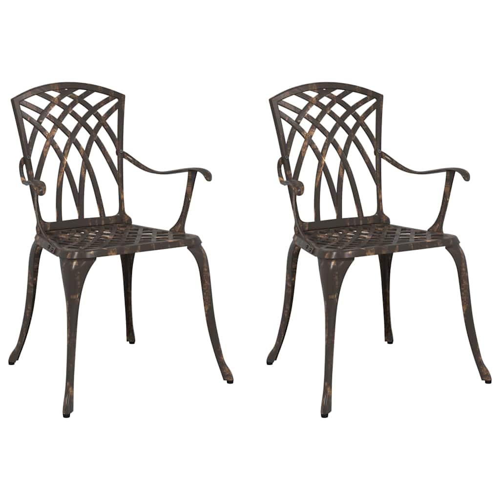 Gartenstuhl 2 pcs Bronze 53 x 51 x 88,5 cm Aluminium