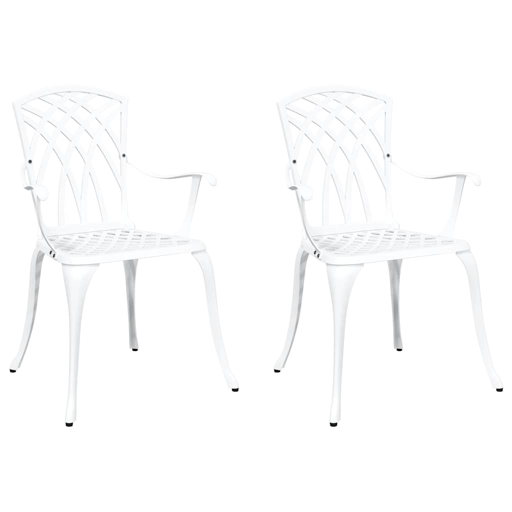 Gartenstuhl 2 pcs Weiß 53 x 51 x 88,5 cm Aluminium