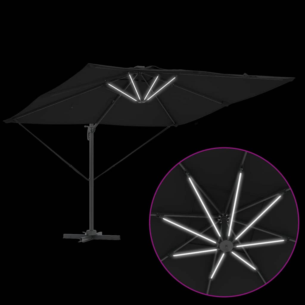 Sonnenschirm Schwarz 286 x 284 x 270 cm Aluminium und Polyester