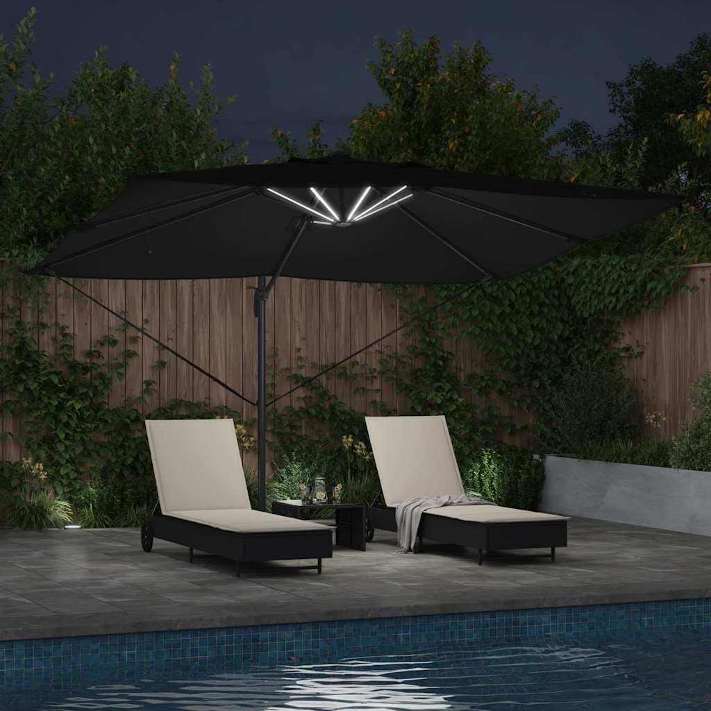 Sonnenschirm Schwarz 352 x 251 x 265 cm Polyester und Aluminium