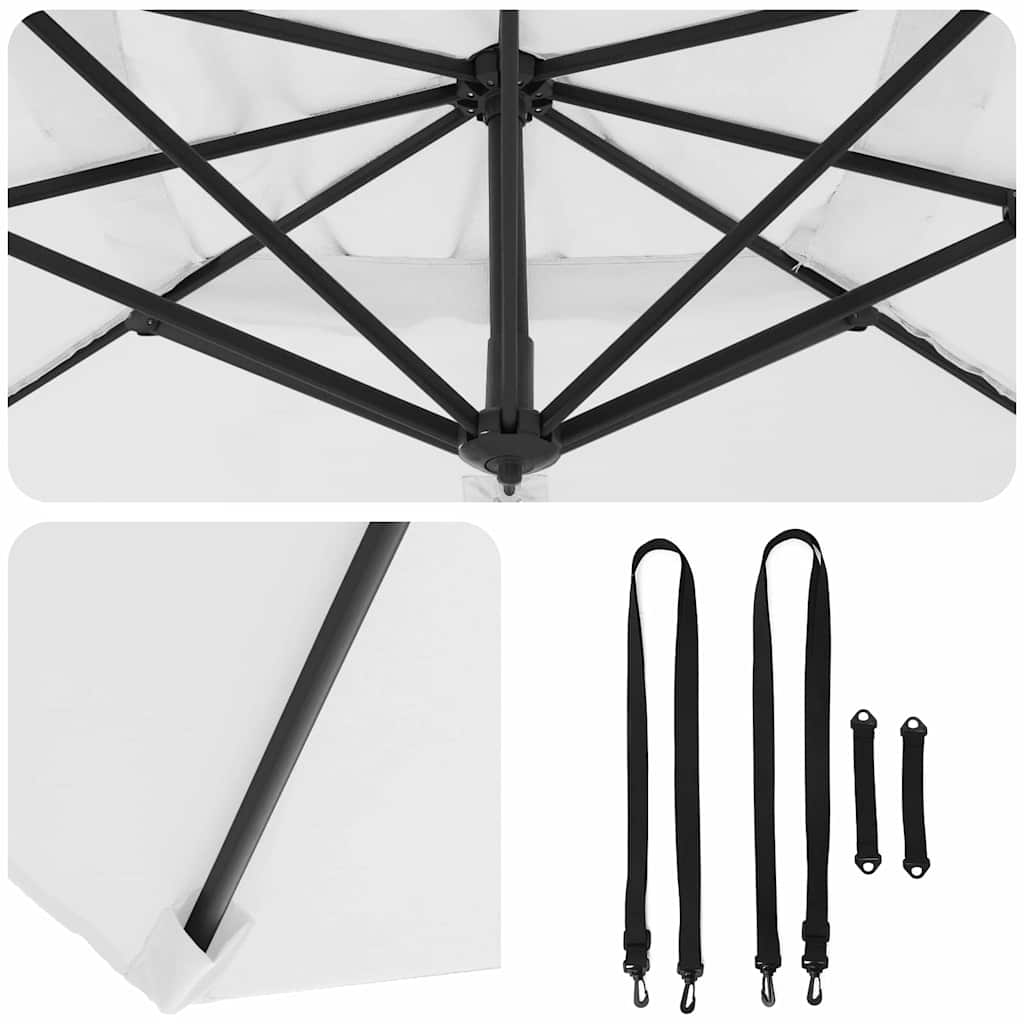 Roma Parasol Beige 286 x 284 x 265 cm Aluminium und Polyester