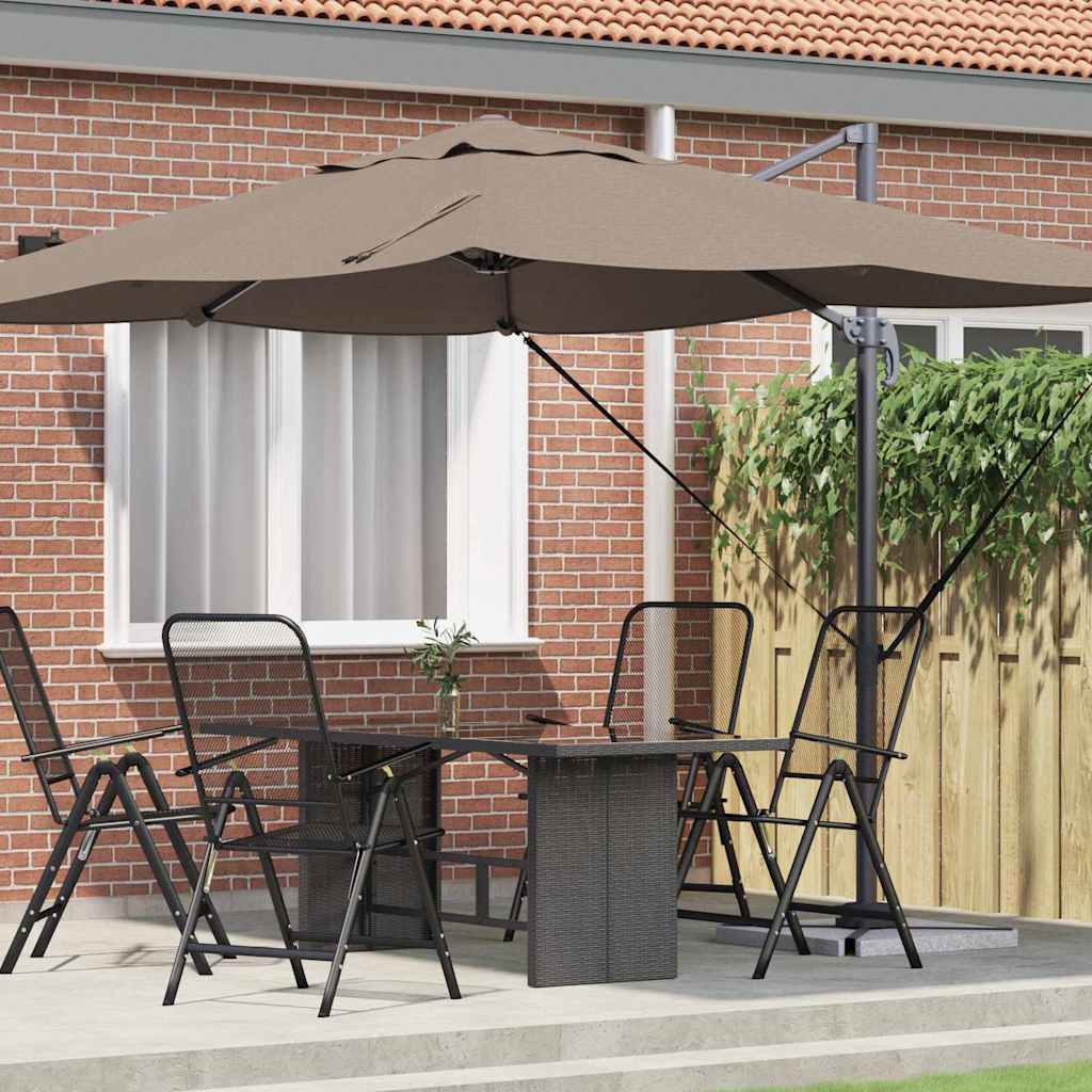 Sonnenschirm Taupe 351 x 250 x 260 cm Polyester und Aluminium