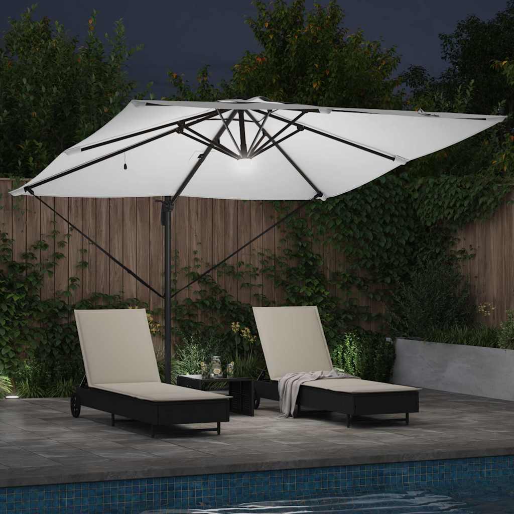 Roma Parasol Beige 286 x 284 x 270 cm Aluminium und Polyester