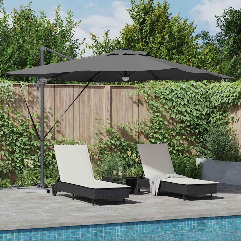 Roma Parasol mit LED-Lichtleisten Anthrazit 286 x 284 x 270 cm