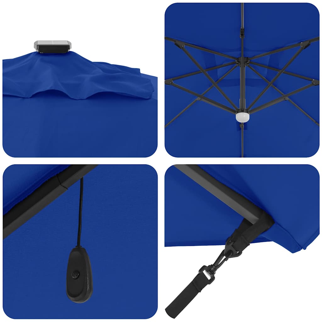 Roma Parasol Blau 286 x 284 x 270 cm Aluminium und Polyester