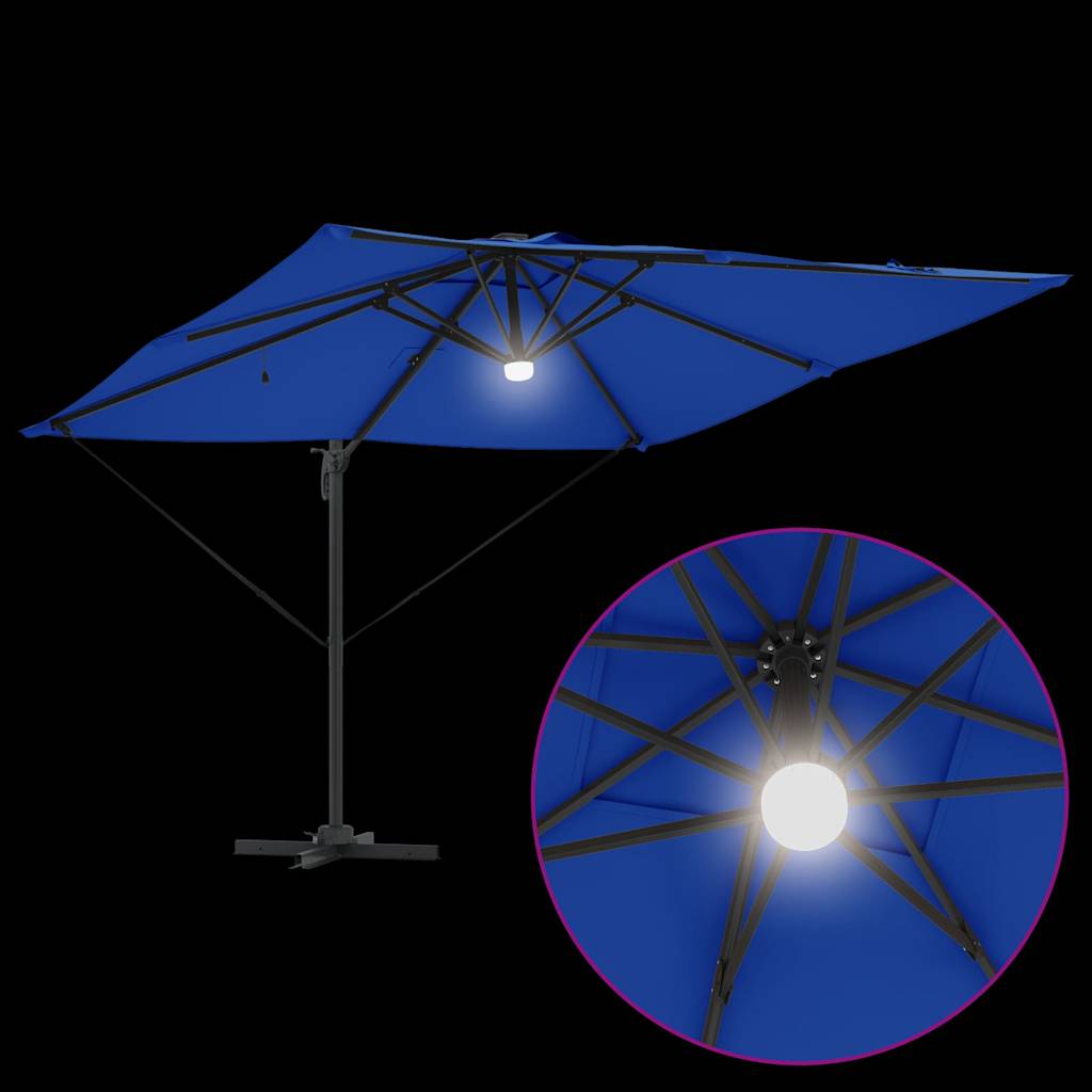 Roma Parasol Blau 286 x 284 x 270 cm Aluminium und Polyester