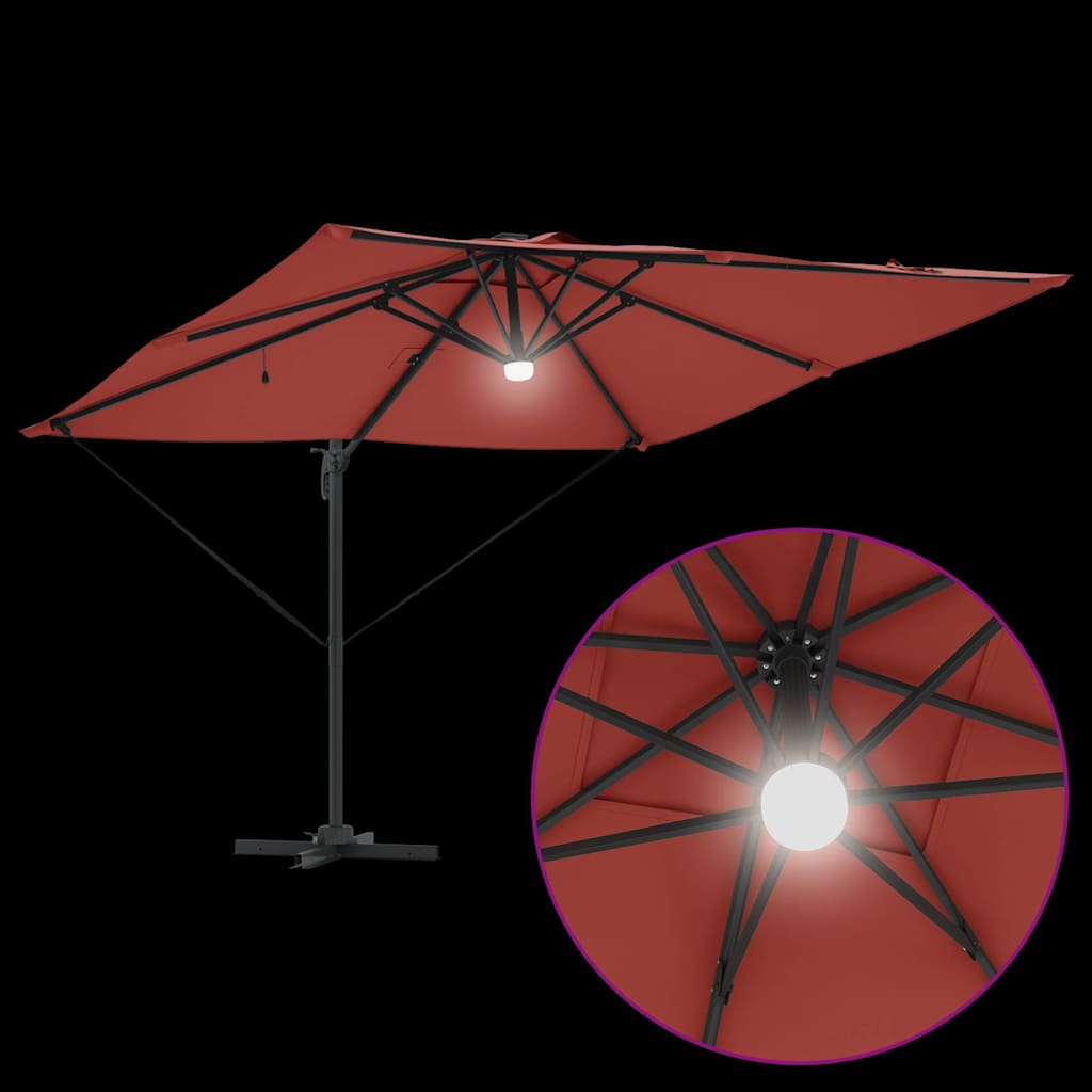 Roma Parasol Rot 286 x 284 x 270 cm Aluminium und Polyester