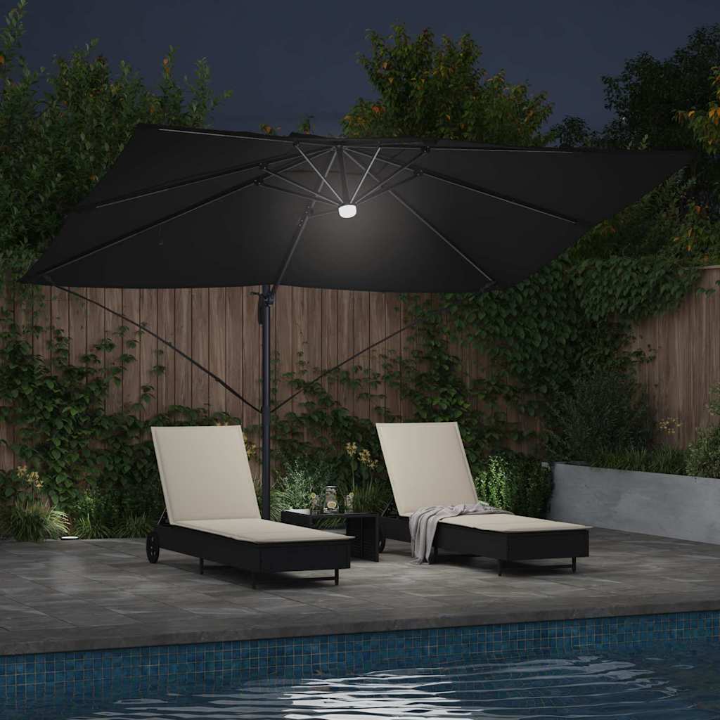 Sonnenschirm Schwarz 351 x 250 x 253 cm Polyester und Aluminium