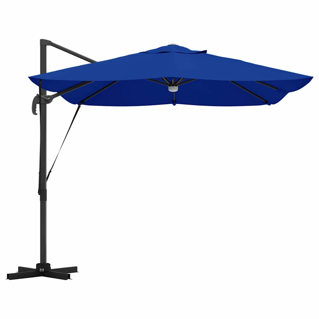 Sonnenschirm mit LED-Lichtleisten Azurblau 351 x 250 x 253 cm