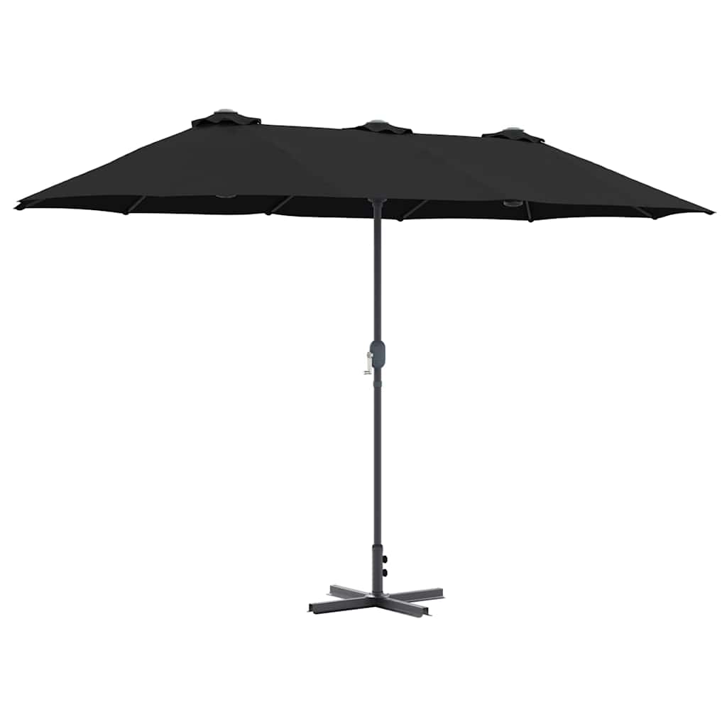 Garten-Sonnenschirm Schwarz 370 x 197 x 239 cm