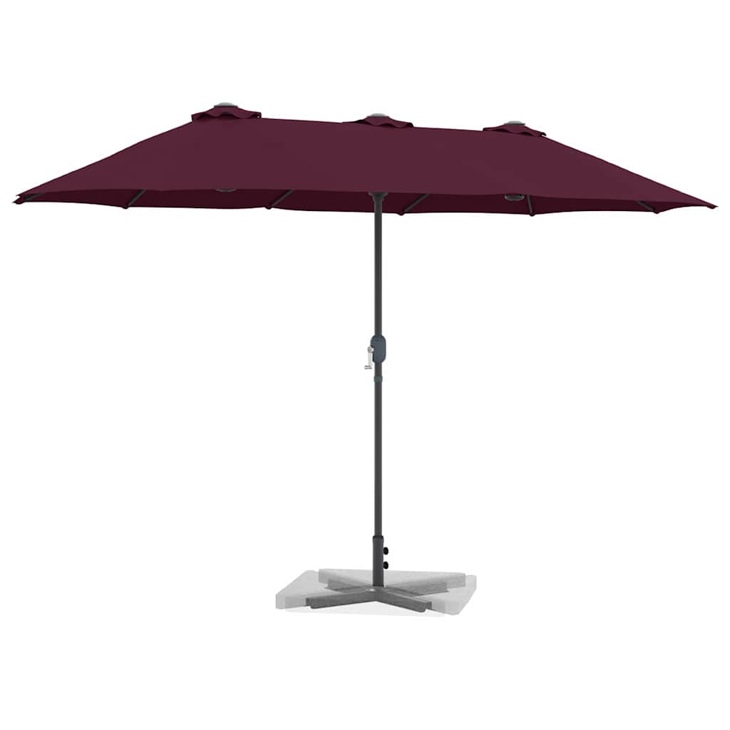 Garten-Sonnenschirm Bordeauxrot 370 x 197 x 239 cm