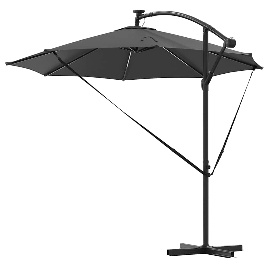 Sonnenschirm mit LED-Lichtleisten Anthrazit 294 x 294 x 248 cm