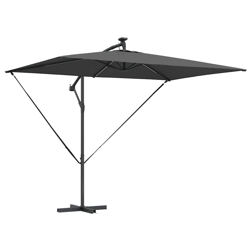 Sonnenschirm mit LED-Lichtleisten Anthrazit 294 x 200 x 270 cm