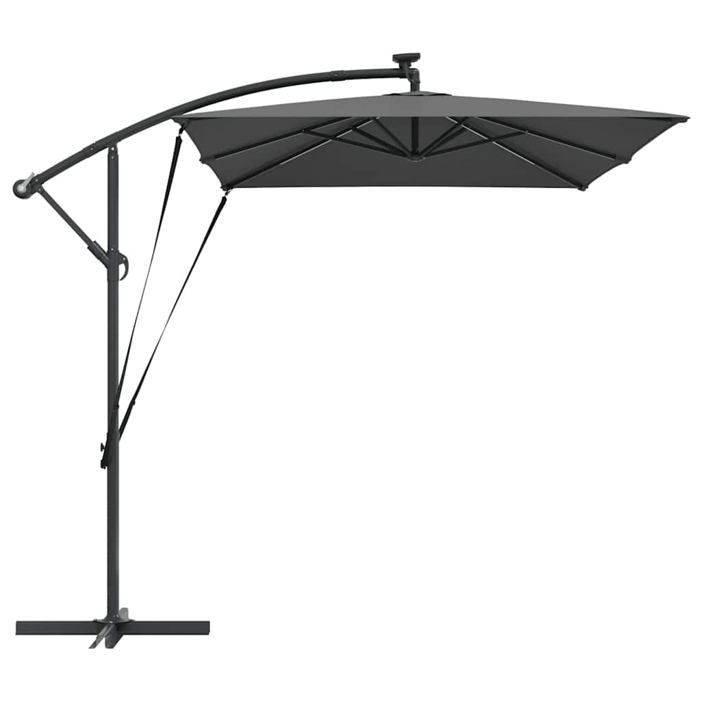 Sonnenschirm mit LED-Lichtleisten Anthrazit 294 x 200 x 270 cm