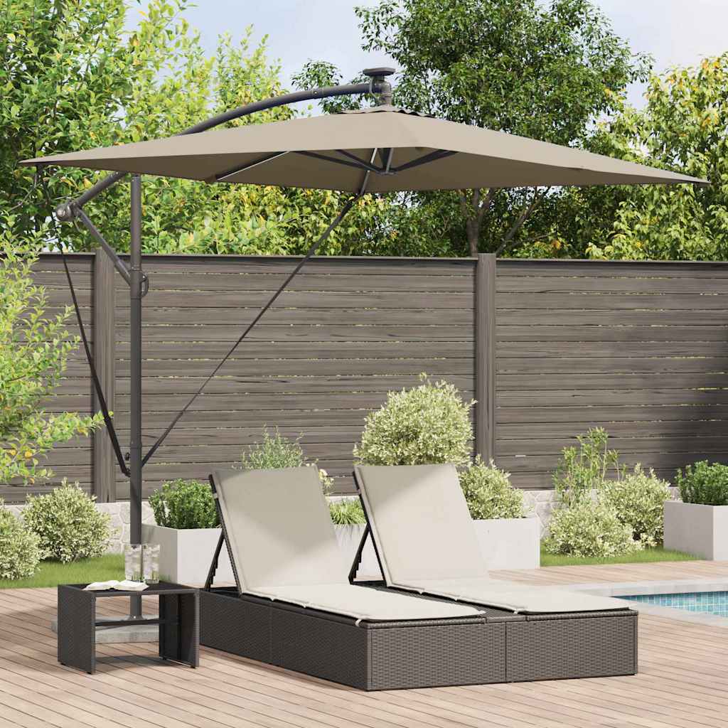 Sonnenschirm Taupe 294 x 200 x 270 cm Polyester und Aluminium