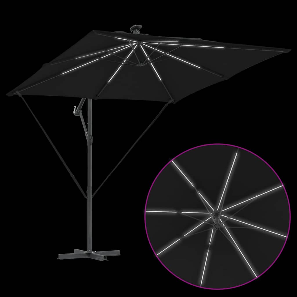Sonnenschirm Schwarz 249 x 249 x 250 cm Polyester und Aluminium