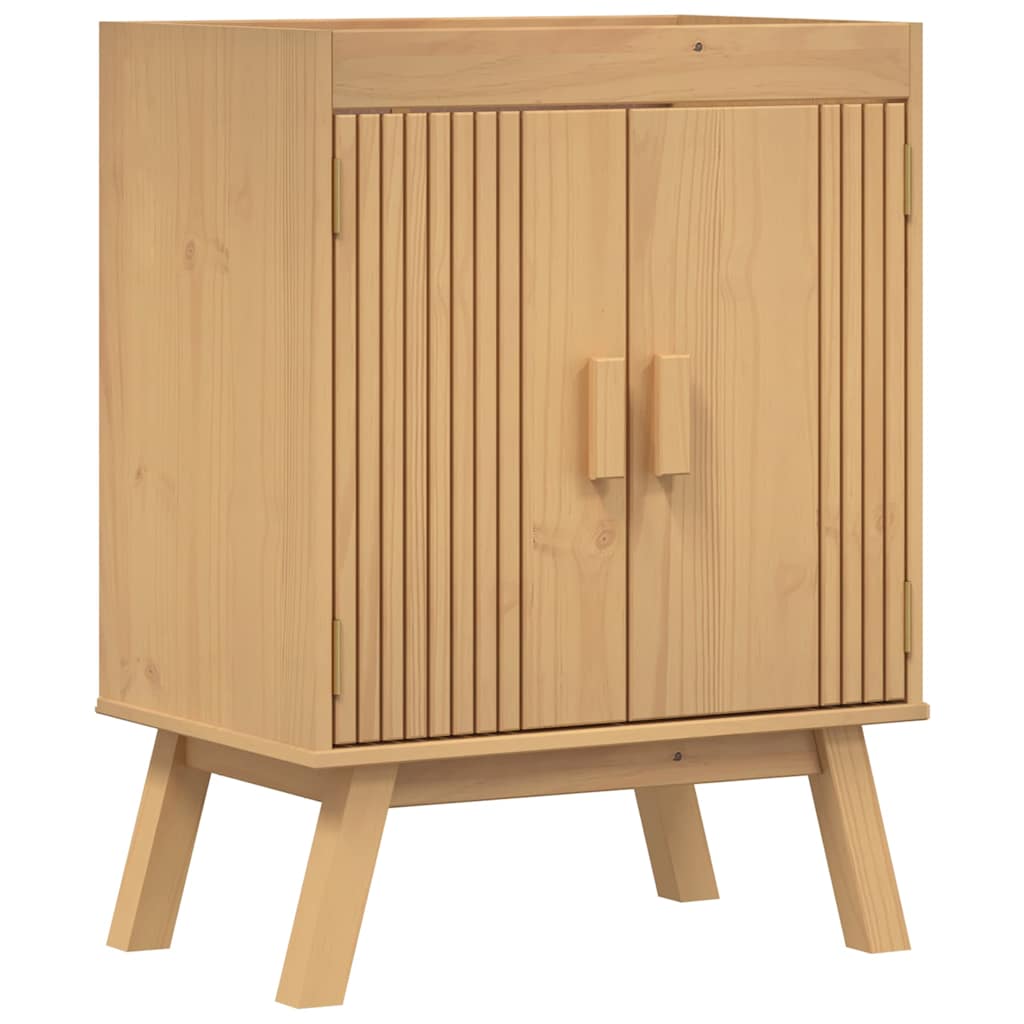 Badezimmermöbel-Set mit Regal 4 pcs Braun Massivholz Kiefer