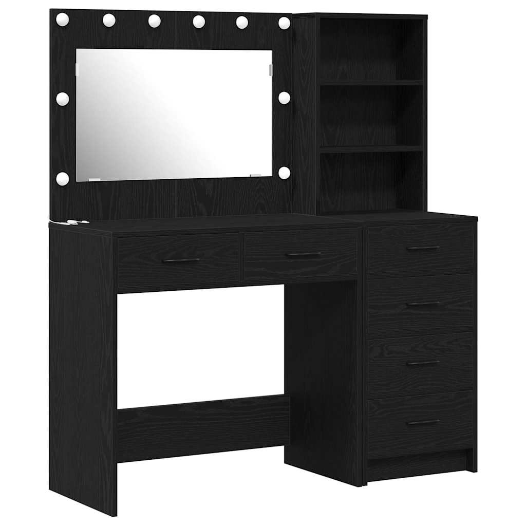 Schminktisch mit Regal Schwarz 78,5 x 41 x 135 cm Holzwerkstoff