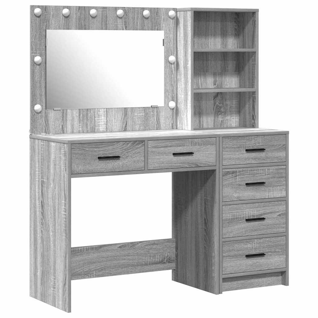 Schminktisch Hellgrau 78,5 x 41 x 135 cm Holzwerkstoff