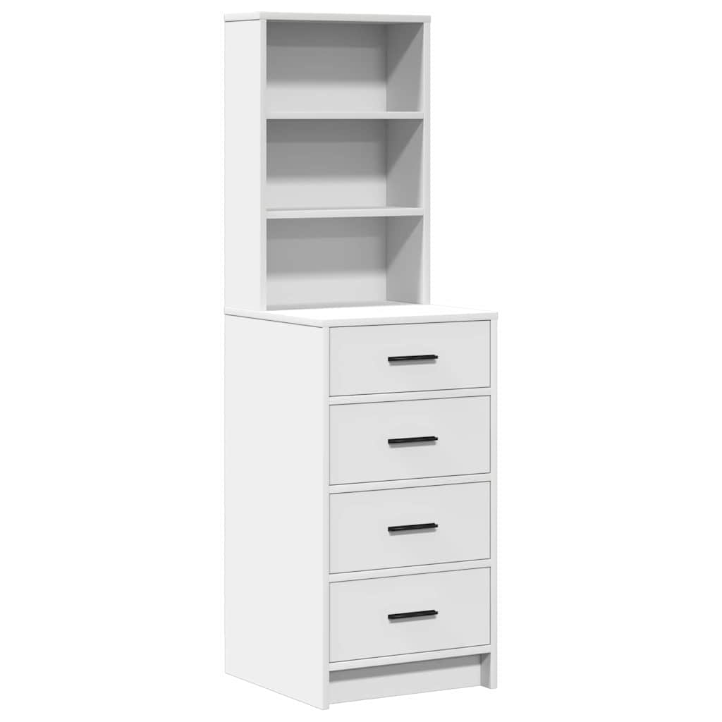 Schminktisch mit Spiegelbeleuchtung 3 pcs Weiß Holzwerkstoff