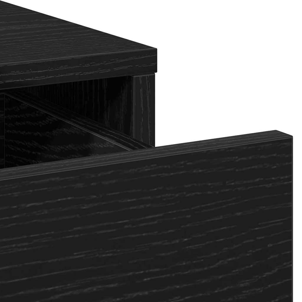 Schminktisch mit Regal 3 pcs Schwarz Eichen-Optik Holzwerkstoff
