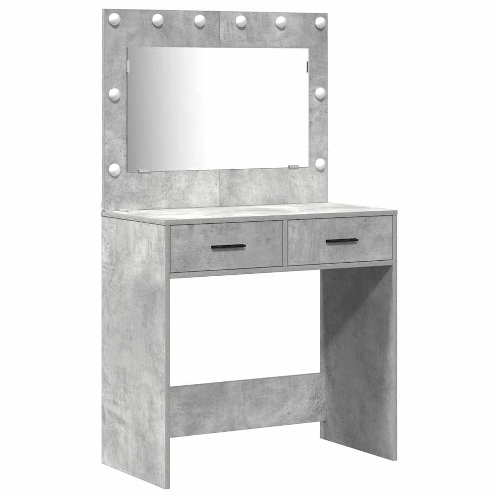 Schminktisch mit Schubladen 3 pcs Beton Grau Holzwerkstoff