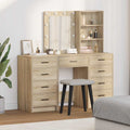 Schminktisch mit Spiegelbeleuchtung 3 pcs Braun Holzwerkstoff