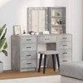 Schminktisch mit Spiegelbeleuchtung 3 pcs Grau Holzwerkstoff