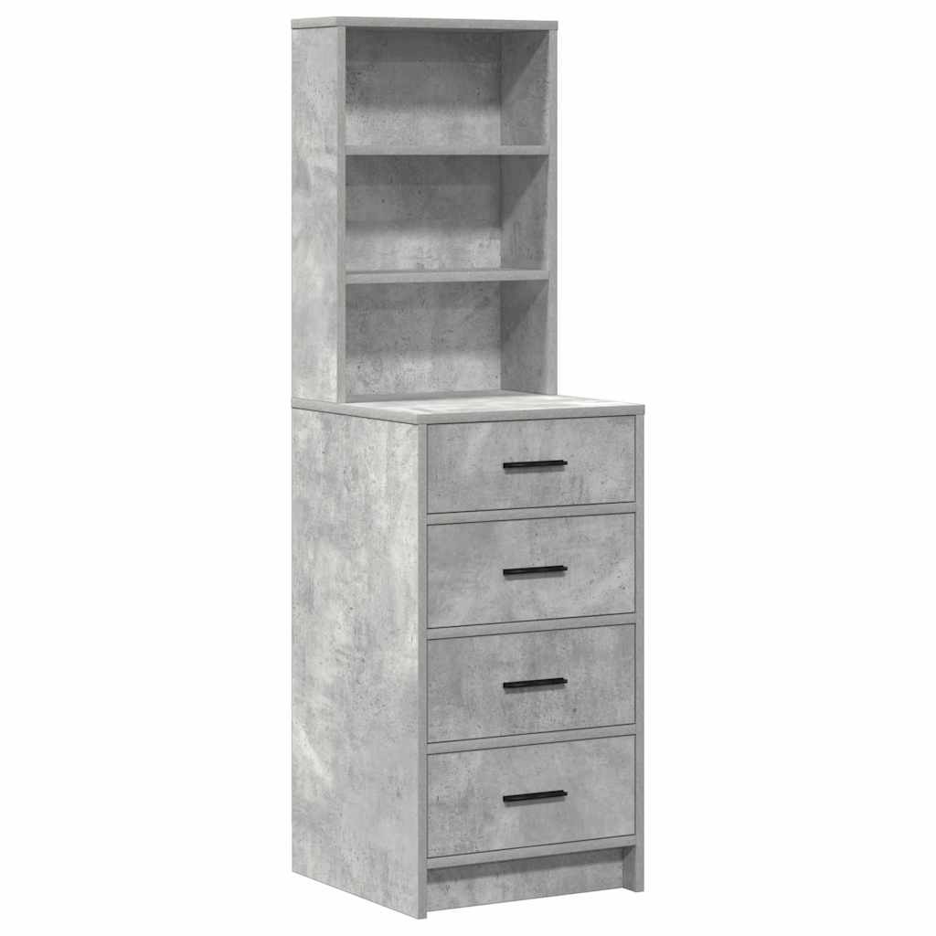 Schminktisch mit Spiegelbeleuchtung 3 pcs Grau Holzwerkstoff