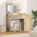 Schminktisch mit Spiegelbeleuchtung 2 pcs Braun Holzwerkstoff