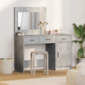 Schminktisch mit Spiegelbeleuchtung 2 pcs Grau Holzwerkstoff