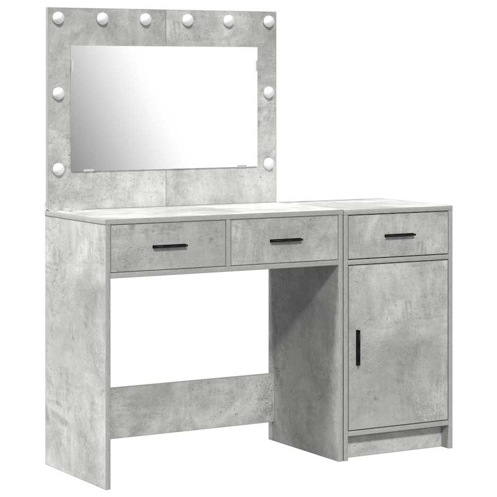 Schminktisch mit Spiegelbeleuchtung 2 pcs Grau Holzwerkstoff