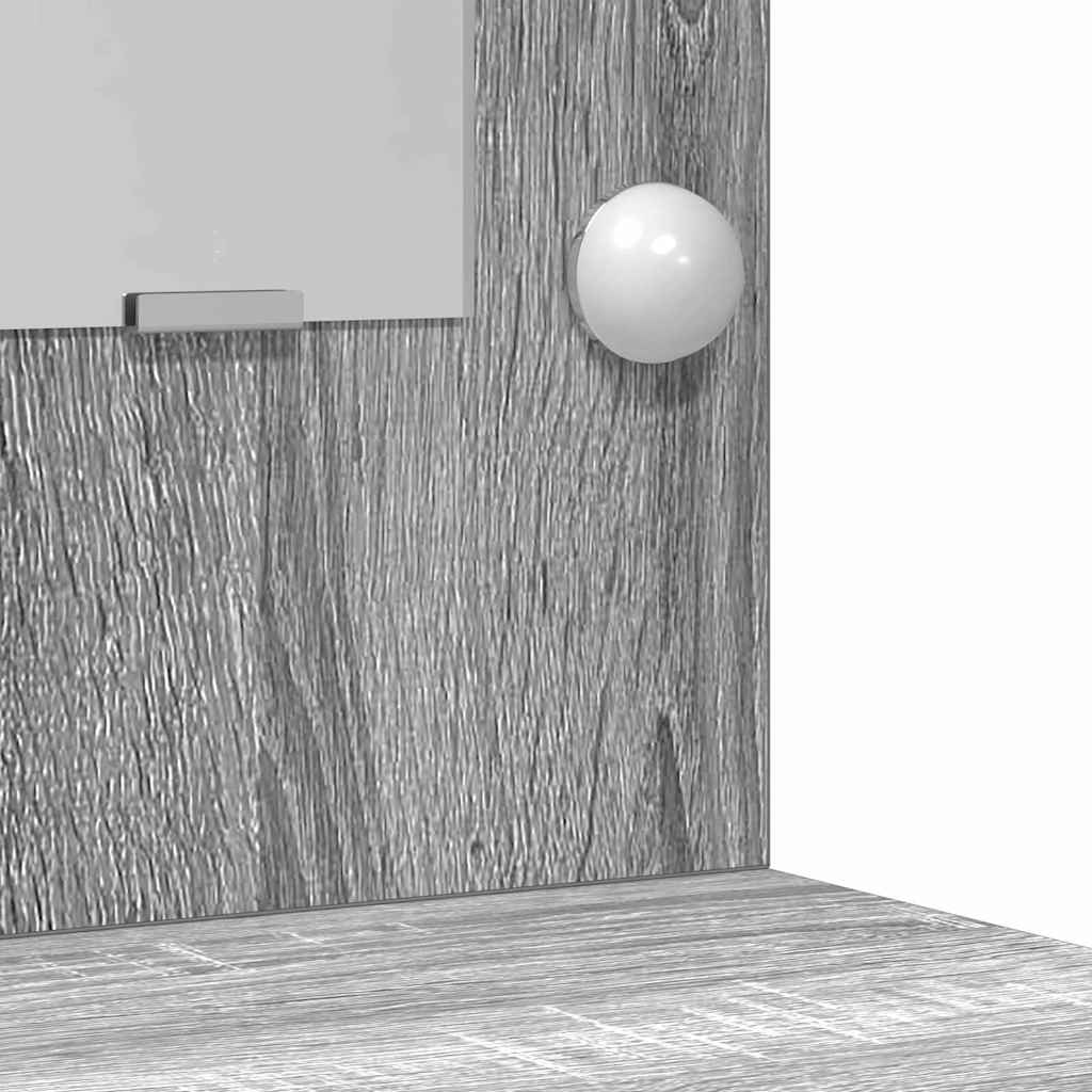 Schminktisch mit Spiegelbeleuchtung 2 pcs Grau Holzwerkstoff