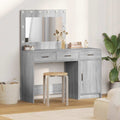 Schminktisch mit Spiegelbeleuchtung 2 pcs Grau Holzwerkstoff
