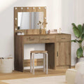 Schminktisch mit Spiegelbeleuchtung 2 pcs Braun Holzwerkstoff