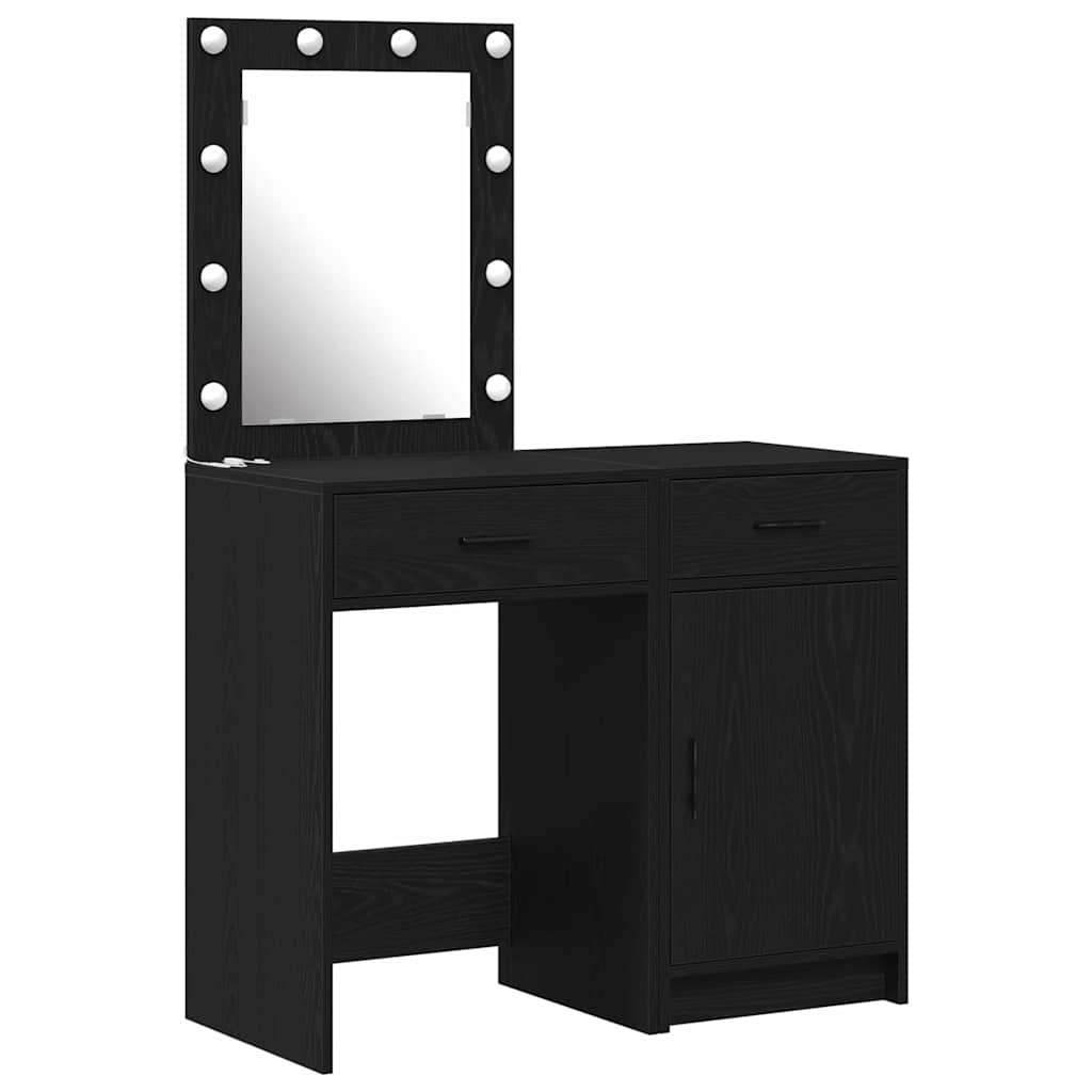 Schminktisch 2 pcs Schwarz 50 x 41 x 135 cm Holzwerkstoff