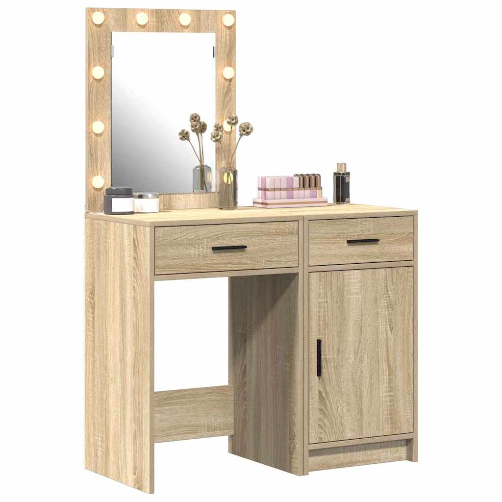 Schminktisch mit Tür 2 pcs Braun 50 x 41 x 135 cm Holzwerkstoff