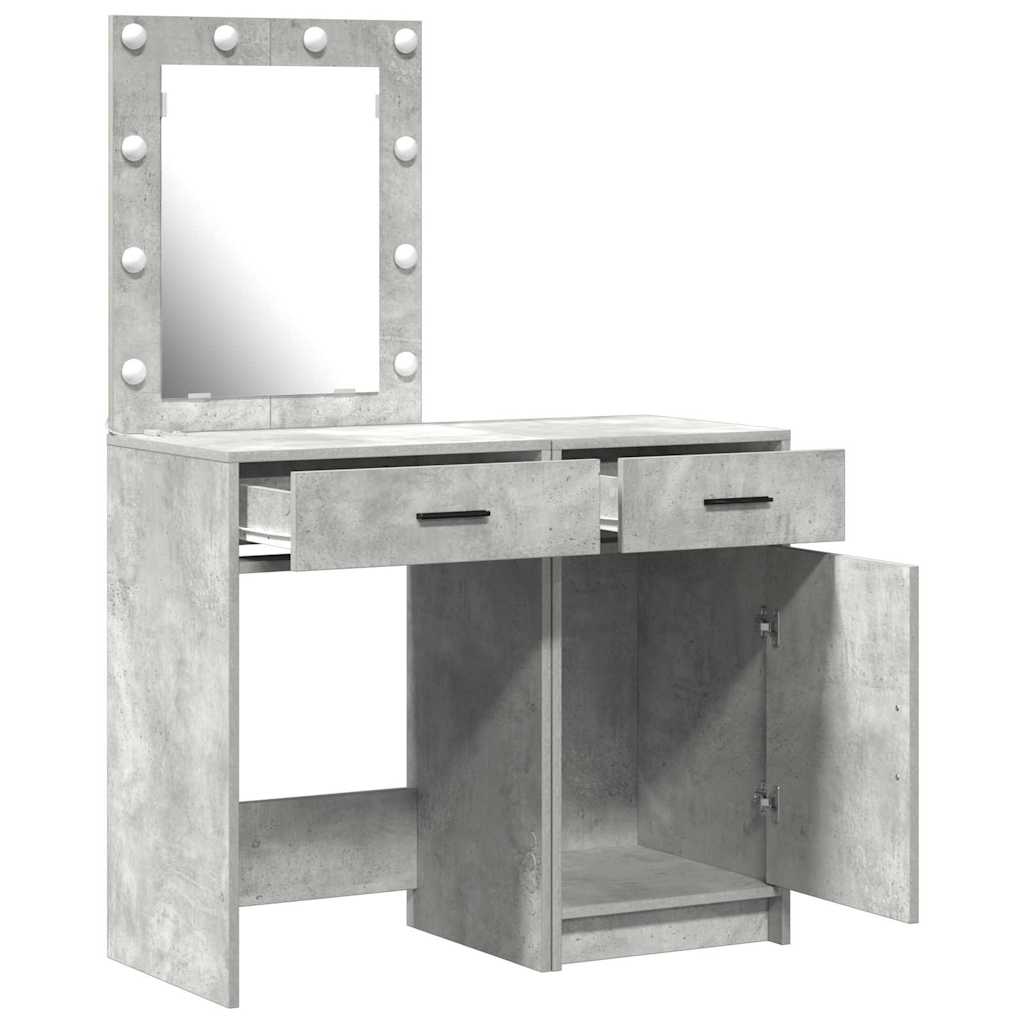 Schminktisch mit Tür 2 pcs Grau 50 x 41 x 135 cm Holzwerkstoff
