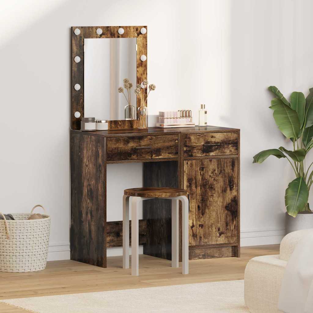 Schminktisch mit Tür 2 pcs Braun 50 x 41 x 135 cm Holzwerkstoff