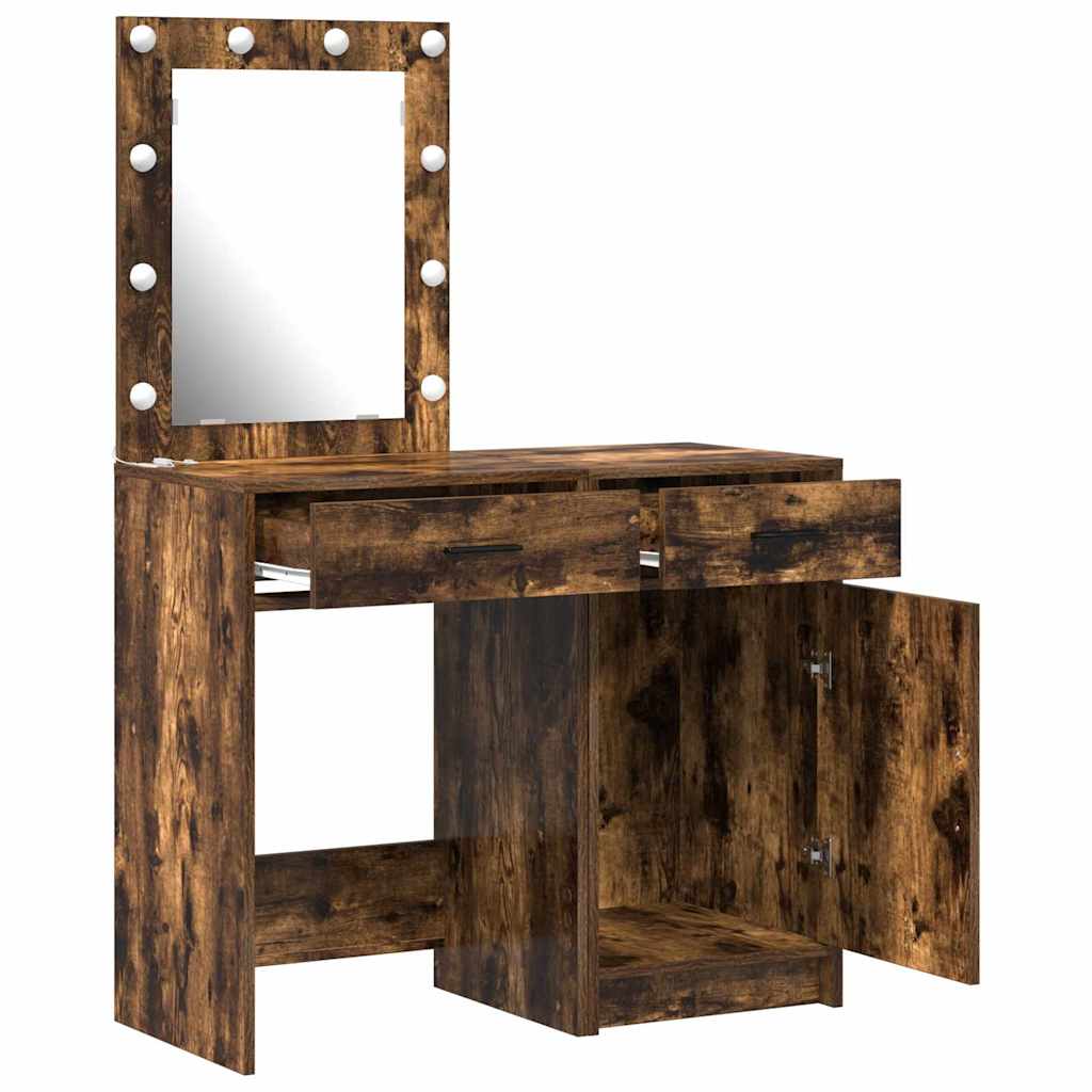Schminktisch mit Tür 2 pcs Braun 50 x 41 x 135 cm Holzwerkstoff